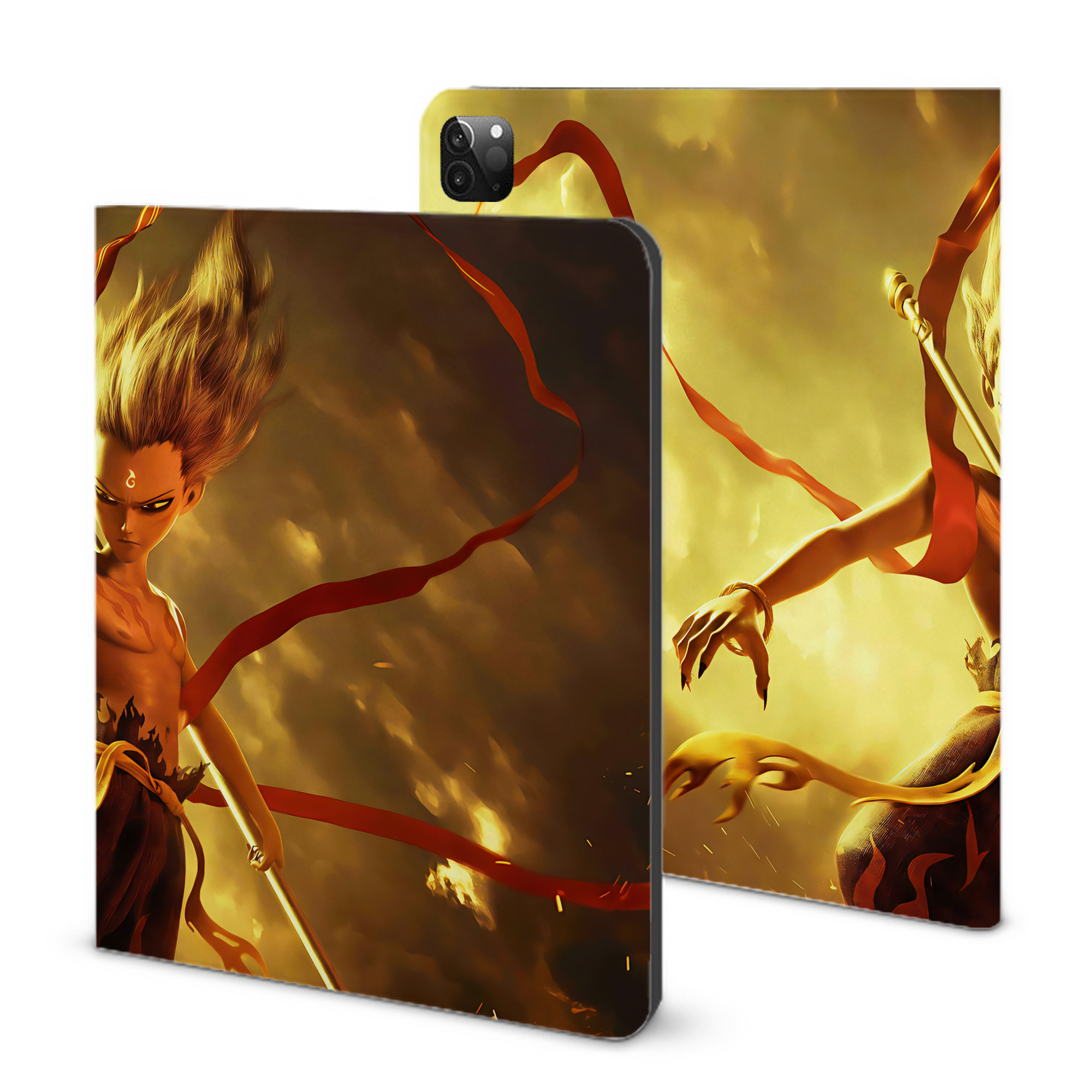（画像用） Ne Zha 2 ナタ 魔童の大暴れ IPadケース ペンホルダー付き ブックスタイルデザイン